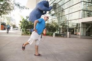 Rick giving a tour in front of the Denver Convention Center