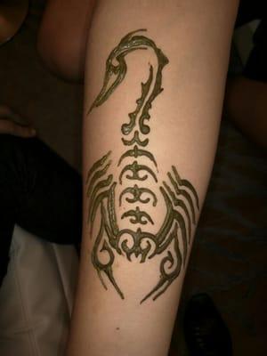 Cool tribal scorpion henna design