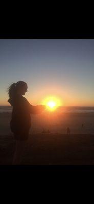 Sunset on Lincoln City beach