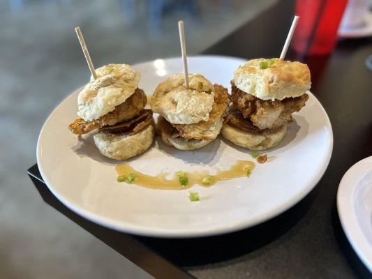 Jalapeño hot honey chicken biscuit sliders