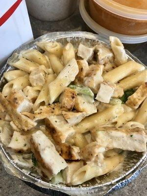 Chicken Alfredo and Broccoli