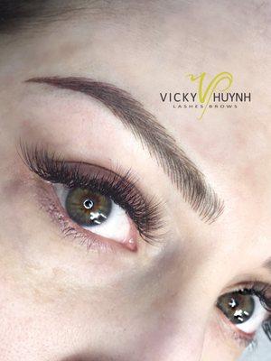 Microblading and light shading for depth. Great for ladies with very little brow hair.