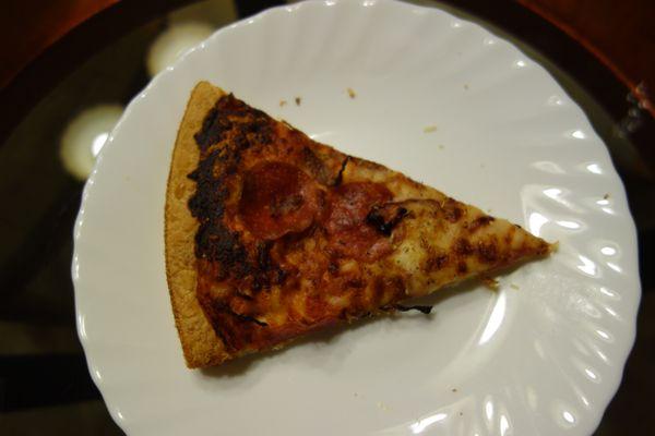 Burnt pizza