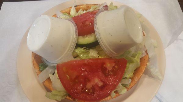 House salad with ranch