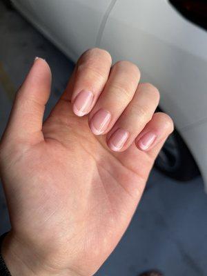 Gel French tip on natural nails (+gel x removal)