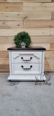 Painted nightstand with Lilly Moon Opulent in ivory Coast