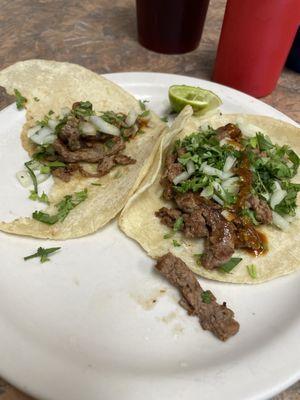 2 tasty carne asada tacos!!