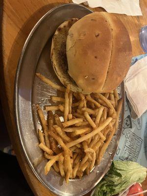 Burger and fries