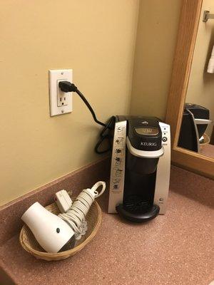 Keurig near sink.