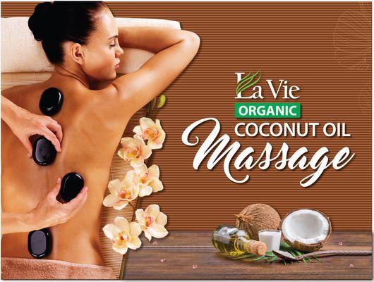 Organic coconut oil is used in all massages