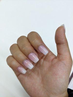 Nails were uneven and not filed correctly