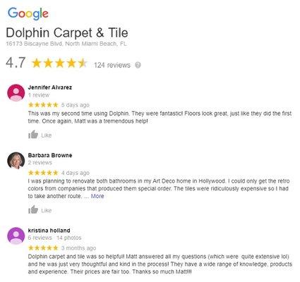 Just a few of the many positive reviews from 100% legitimate customers that Yelp chooses to suppress.