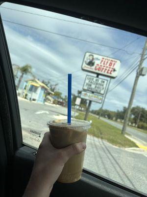 Iced caramel latte