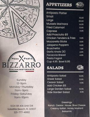 Menu - Front