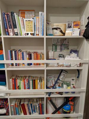 Check out our lending library and self care merchandise!