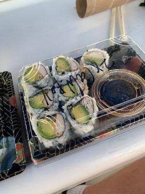 One of my orders; The California rolls