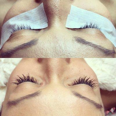 Before and After. Full set NovaLash Mink eyelash extensions