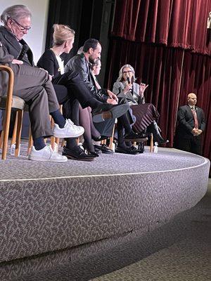 The Apprentice cast, screenwriter Gabe Sherman, Director Ali Abbasi and moderator Rashida Jones at the DGA Theater.