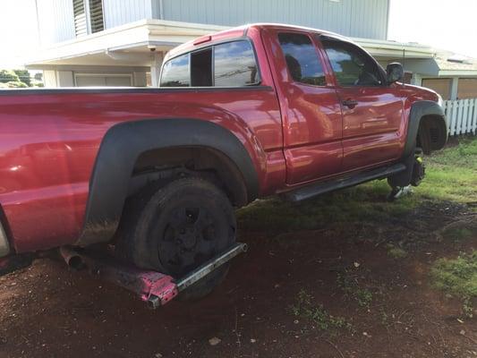 A little rough on my truck when lifting it up. Lots of scraping the spare tire area.