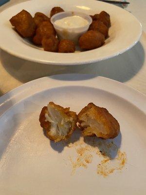 Buffalo Breaded fried cauliflower appetizer.  I didn't love the flavor mix.