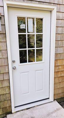 This is an after pic. I forgot to take a 'before'! The door and frame were completely rotted along with the metal threshold.