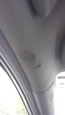 The grease smudge after they had worked on my car.  I'm still weary to clean it off, afraid that I'll smear it.