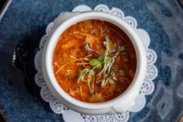 Gumbo Soup in a cup, it also comes in a bowl!