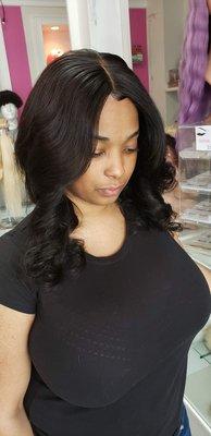 Customer wearing our HD closures