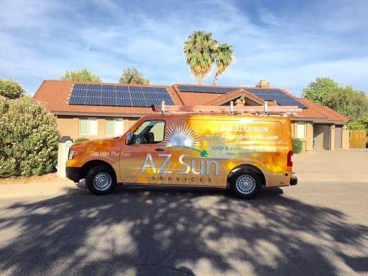 Signature AZ Sun van at a residential job site.