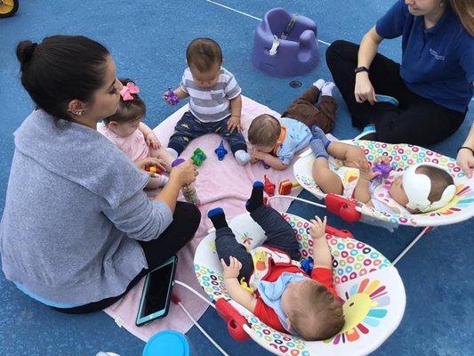 Outdoors time for our Infants.