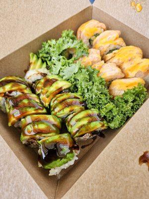 Caterpillar Roll ($18) & Lion King Roll ($18)