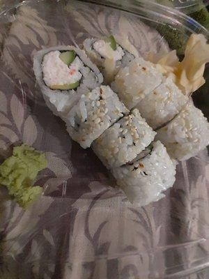 This is either the California roll or dragon roll