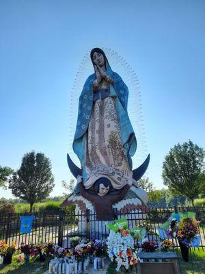 50ft statue of La Virgen de Guadalupe.