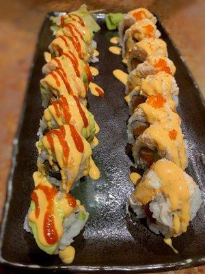 Tsunami Roll (L) & Phoenix Roll (R)