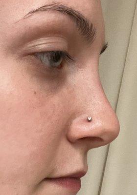 Right standard nostril piercing- implant grade titanium