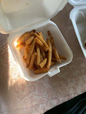 The French fries are super tasty and seasoned perfectly.