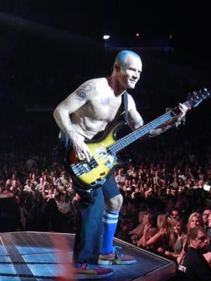 Flea from Red Hot Chili Peppers put on quite the show. Get Red Hot Chili Peppers tickets from MP4 Tickets.