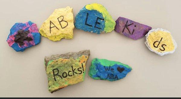 ABLE kids Rocks! Made during one of our Super fun Social Groups!