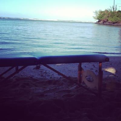 Our massage therapists performed massages on the beach!