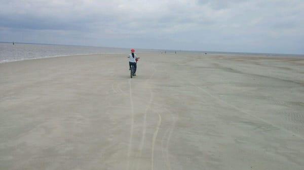 biking beach side