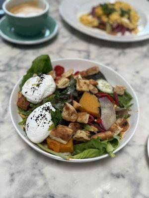 Fattoush salad add 2 poached eggs