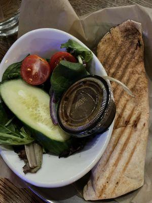 Chicken shawarma with a side salad