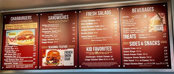 Menu as of Oct 22