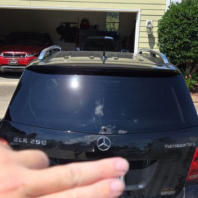 Back glass replacement on a 2013 Mercedez Glk 250.