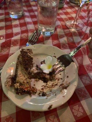 Kosher for Passover chocolate cake with raspberry filling