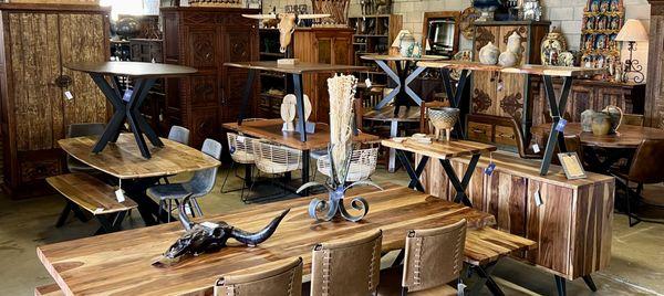 Always a large selection of dining tables