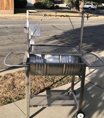 Stainless steel Santa Maria style grill...great work for a very fare price...thanks John!