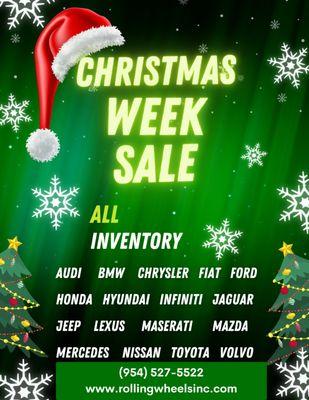 Come check us out and take advantage of our Christmas Week Sales Event!