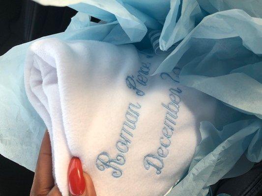 Embroidered Baptism Blanket