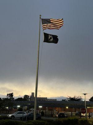 Flagpole outside Evans Ave PO